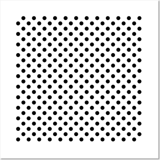 Black Polka Dots Pattern on White Background Posters and Art